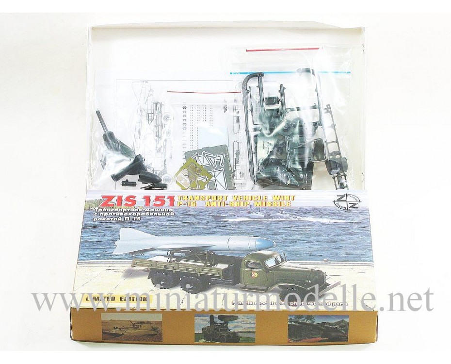 H0 1:87 ZIS 151 pretkuģu raķetes P-15 transportmašīna, militārais, sīksēriju modelis, 87019, Z&Z Exclusive Modell by https://miniaturmodelle.net
