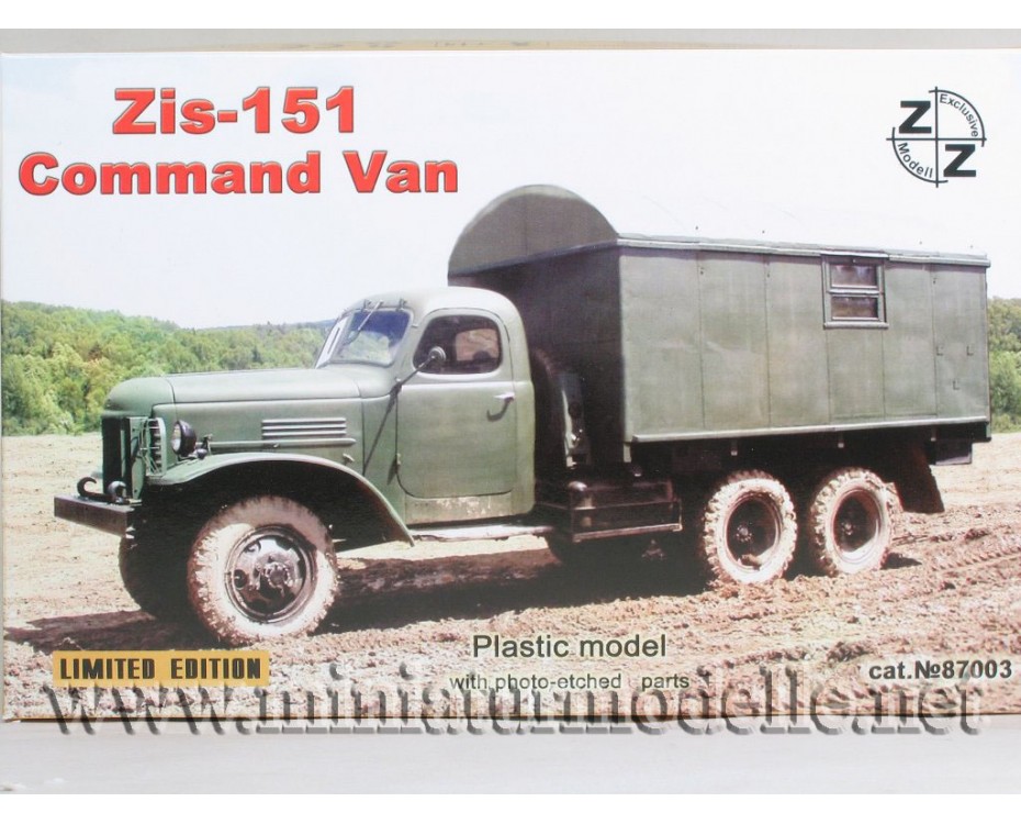 H0 1:87 ZIS 151 slēgtais, militārais, sīksēriju, 87003, Z&Z Exclusive Modell by https://miniaturmodelle.net
