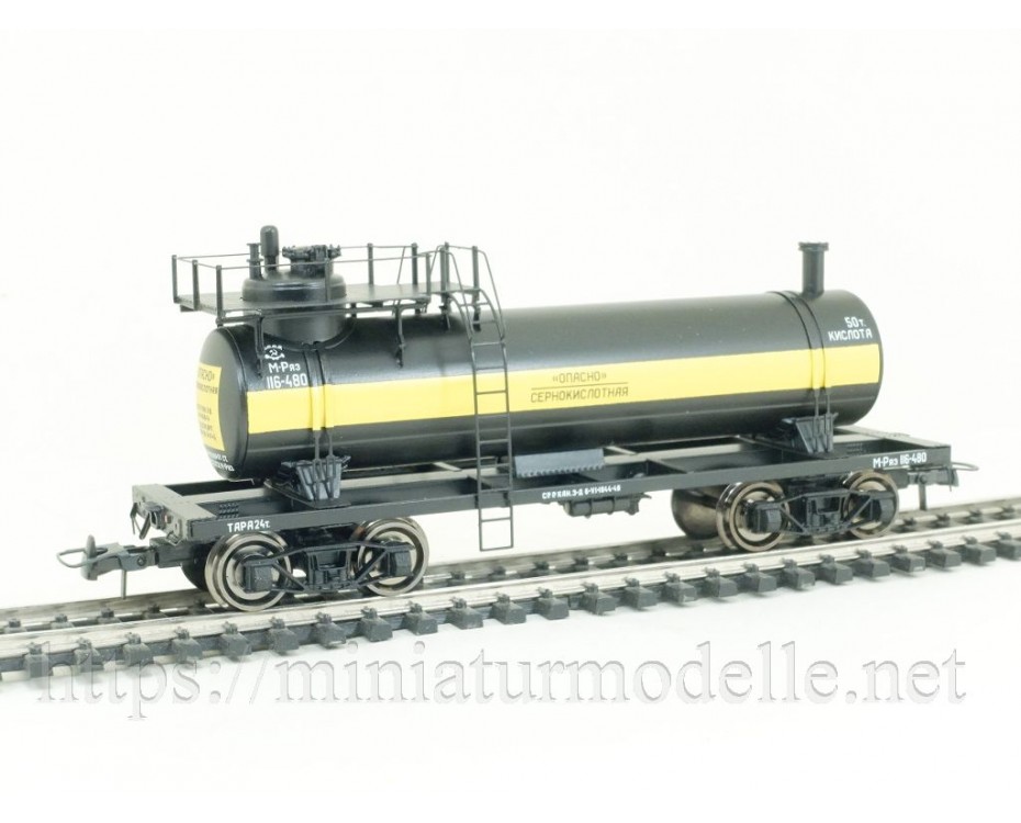 1:87 H0 Цистерна 50t для перевозки серной кислоты СССР, эпоха 3, лим. серия,  VaGoN Model  by https://miniaturmodelle.net