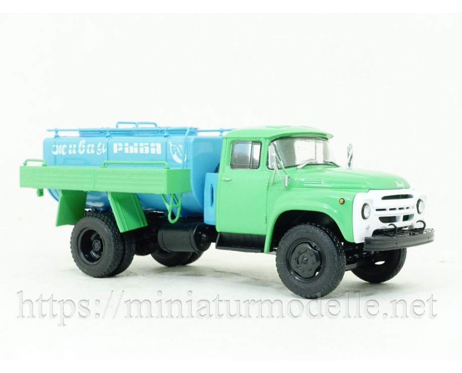 1:43 ZIL 130 Transportfahrzeug für lebende Fische ACZhR 130 mit Zeitschrift #108, LG108, Modimio Collections by https://miniaturmodelle.net