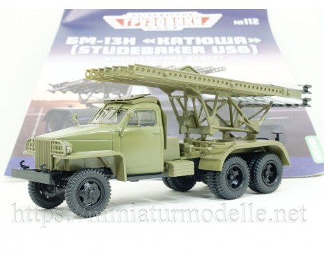 1:43 Studebaker US6 rocket launcher BM 13N Katyusha military with magazine #112