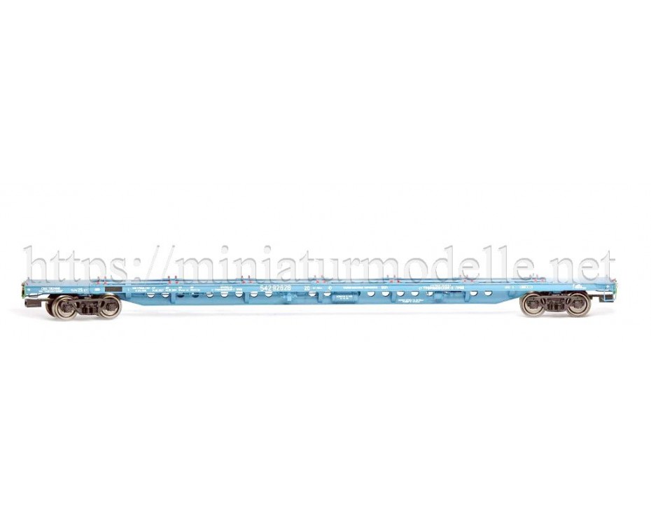 1:87 H0 Konteinervagons mod. 13-1281-01, zils, RZD, 5. laikmets sīksēriju, 1281-0101, Onega by https://miniaturmodelle.net