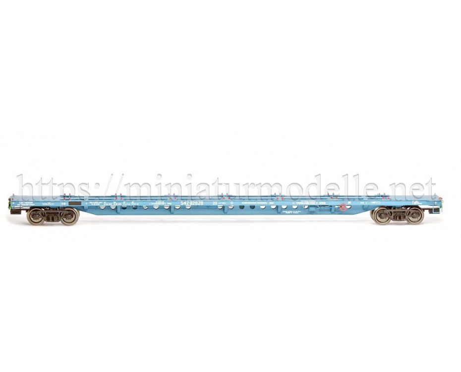 1:87 H0 Konteinervagons mod. 13-1281-01, zils, RZD, 5. laikmets sīksēriju, 1281-0101, Onega by https://miniaturmodelle.net