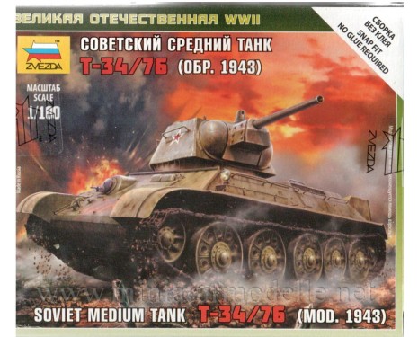 1:100 T-34/76 (mod. 1943) soviet medium tank, kit 