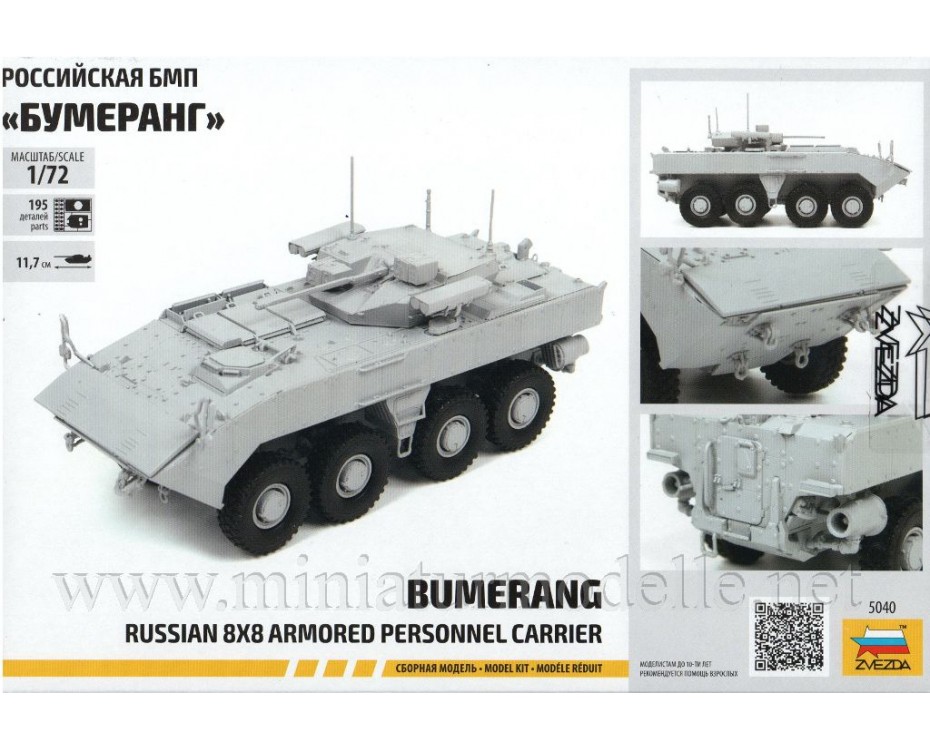 1:72 VPK 7829 Bumerang russian armoured personnel carrier, kit, 5040, Zvezda by www.miniaturmodelle.net