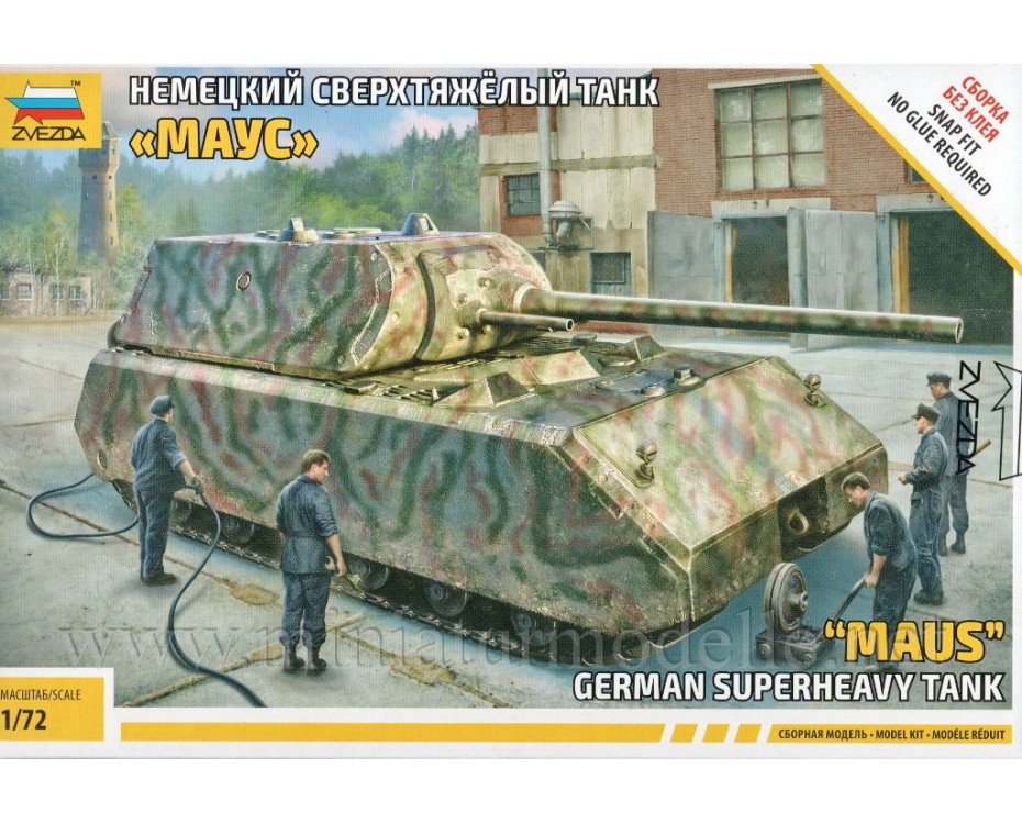 1:72 Maus german superheavy tank, kit, 5073, Zvezda by www.miniaturmodelle.net