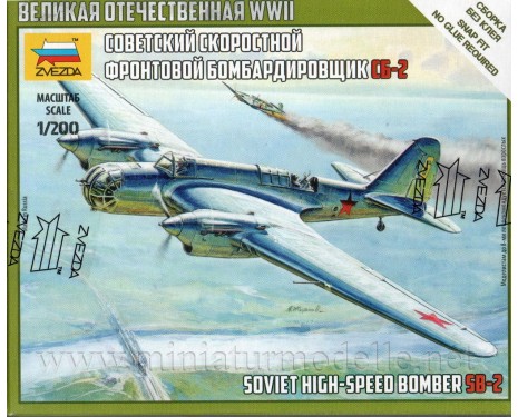 1:200 SB 2 soviet high-speed bomber, kit