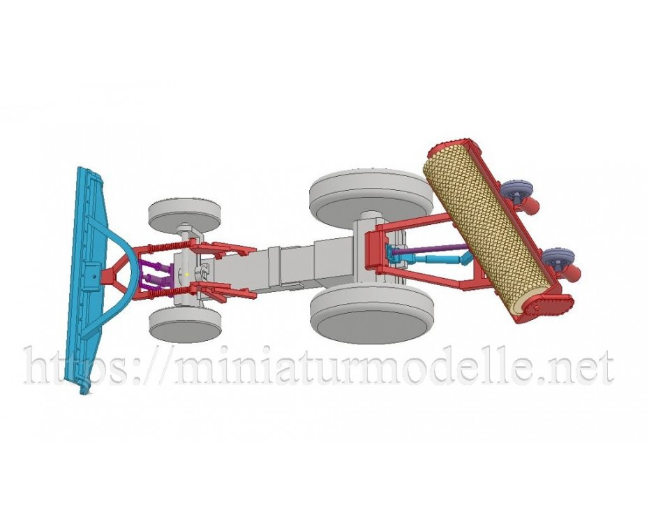 H0 1:87 Sweeper attachments for Busch Belarus tractor, conversion kit,  Other by https://miniaturmodelle.net