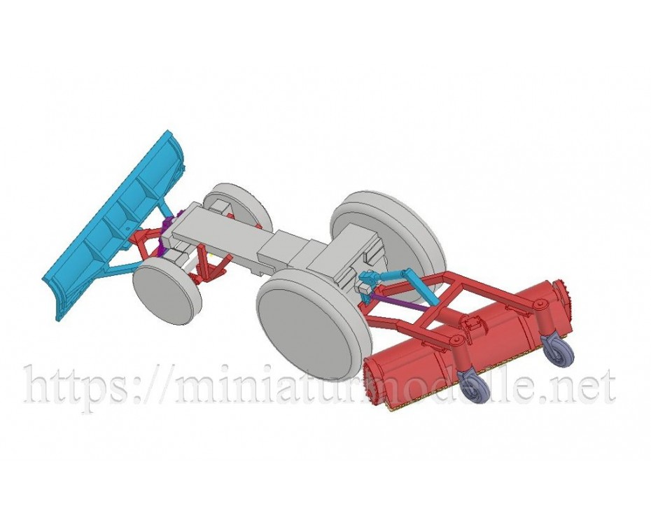 H0 1:87 Sweeper attachments for Busch Belarus tractor, conversion kit,  Other by https://miniaturmodelle.net