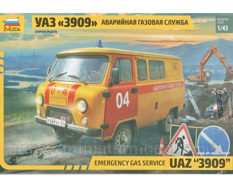 1:43 UAZ 3909 emergency gas service, kit