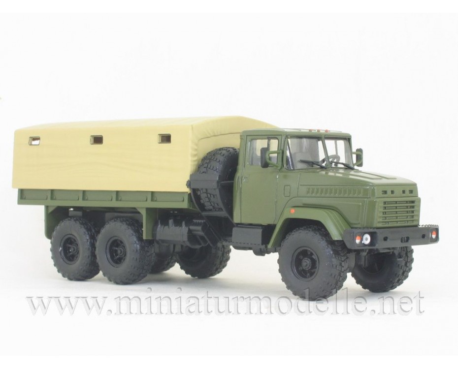 1:43 KRAZ 6322 Pritsche Plane Militär mit Zeitschrift #22, LG022, Modimio Collections by https://miniaturmodelle.net