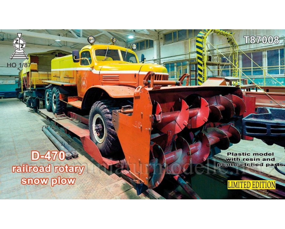 H0 1:87 ZIL 157 Road- rail rotary snow plow D 470, kit, T87008, Z&Z Exclusive Modell by https://miniaturmodelle.net