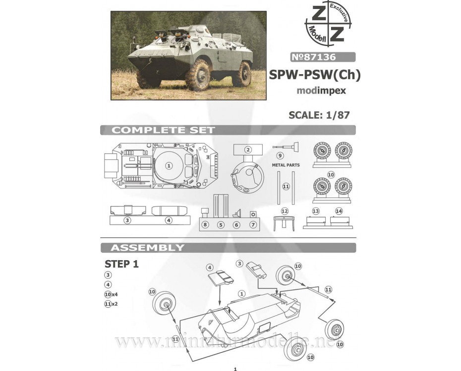 H0 1:87 SPW PSZH APC bruņumašīna, sīksēriju līmmodelis, 87136, Z&Z Exclusive Modell by https://miniaturmodelle.net