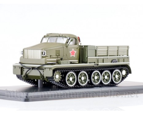 1:43 AT-T Artilleriezugmittel - schwer Pritsche, Militär Truppenparade