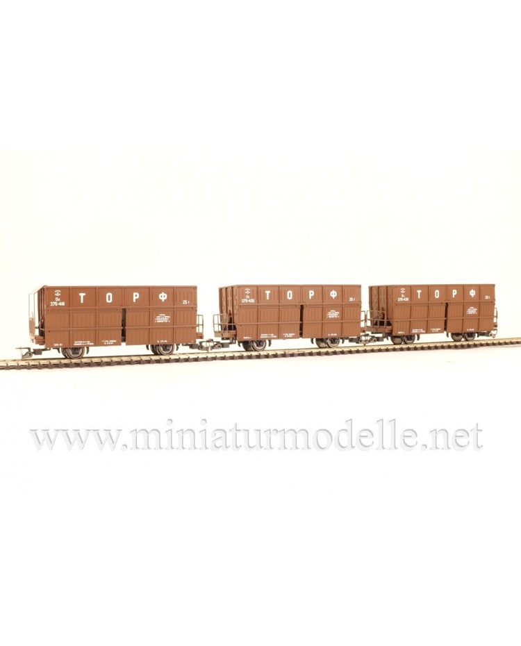 1:120 TT 3290 Hopper wagon set for peat transport of the CCCP livery, era 3