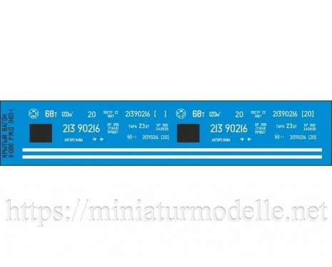 1:87 H0 Decals for single door wood box car 11-066, RZD, 5 era