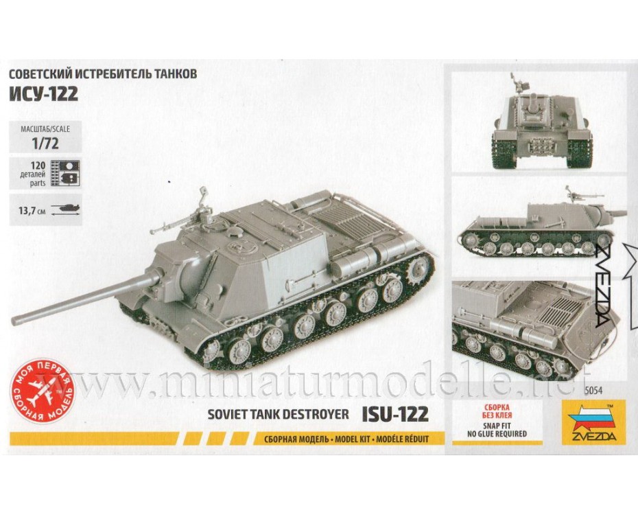 1:72 ISU 122 soviet tank destroyer, kit, 5054, Zvezda by www.miniaturmodelle.net