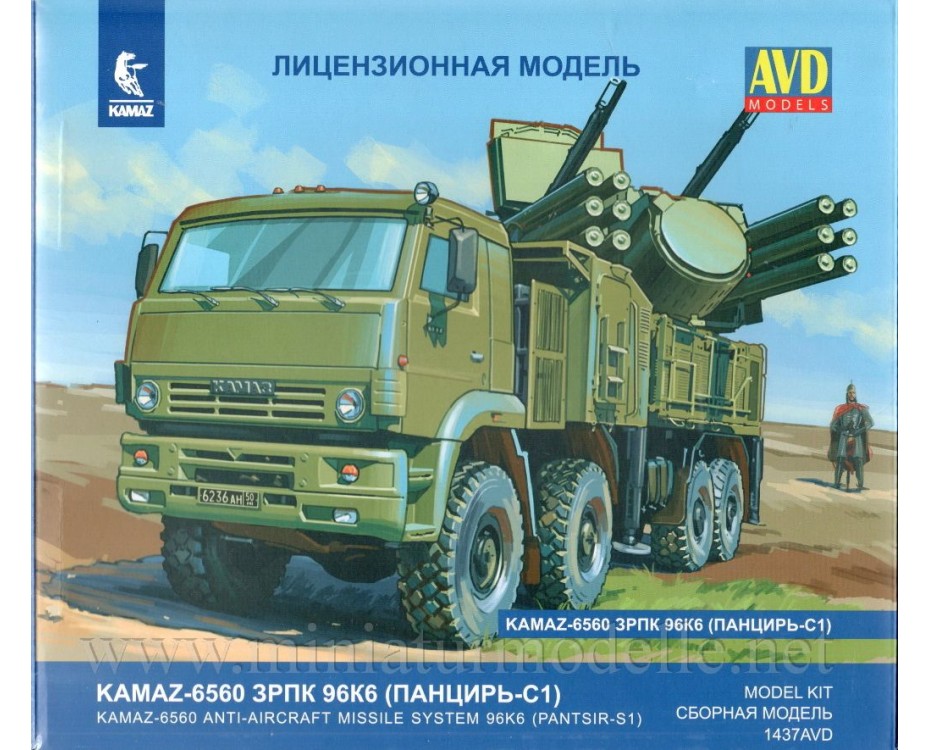 6560 zrpk 96K6 Pantsir-C1 SSM1387 1:43 sistema de misiles ruso Kamaz