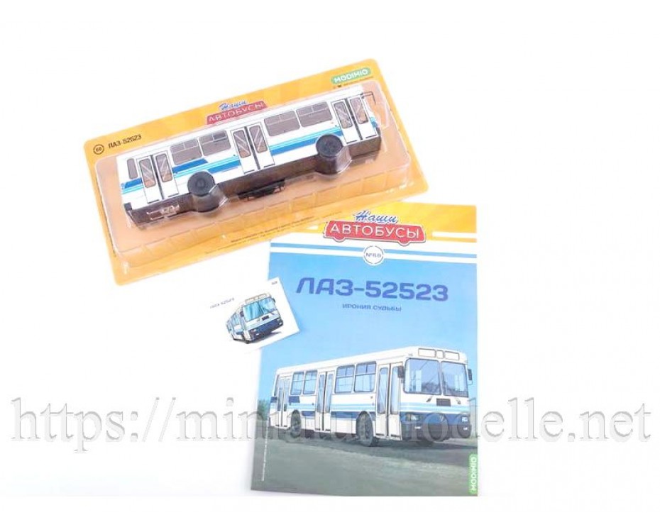 1:43 LAZ 52523 city bus with magazine #68, NA068, Modimio Collections by https://miniaturmodelle.net