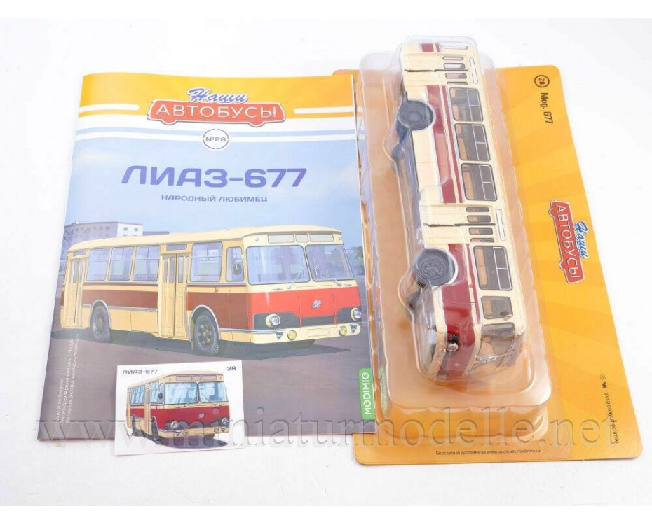 1:43 LIAZ 677 Bus mit Zeitschrift #28, NA028, Modimio Collections by https://miniaturmodelle.net