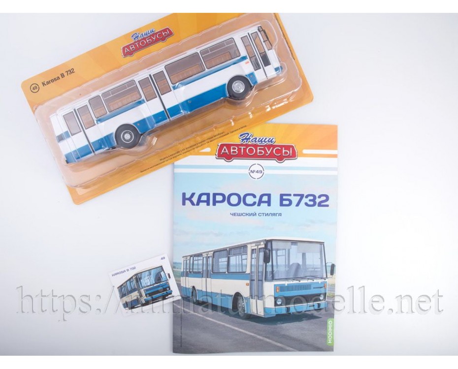 1:43 Karosa B 732 urban bus with magazine #49,  Modimio Collections by www.miniaturmodelle.net