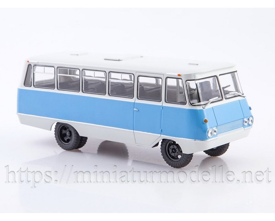 1:43 PAG 2M autobuss ar žurnālu #57, NA057, Modimio Collections by https://miniaturmodelle.net