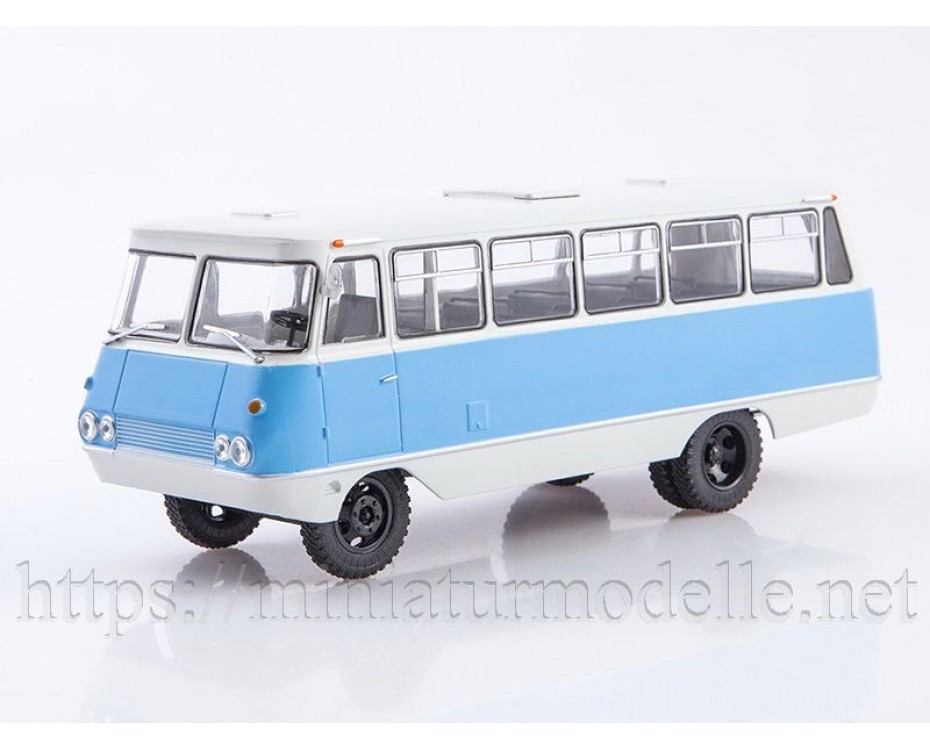 1:43 PAG 2M autobuss ar žurnālu #57, NA057, Modimio Collections by https://miniaturmodelle.net