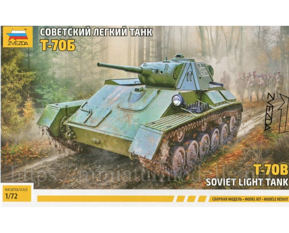1:72 T 70B soviet light tank, kit, 5078, Zvezda by https://miniaturmodelle.net