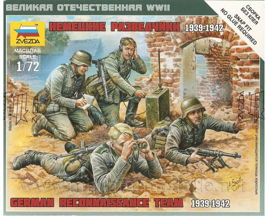 1:72 German reconnaissance team 1939-42, 6153, Zvezda by https://miniaturmodelle.net