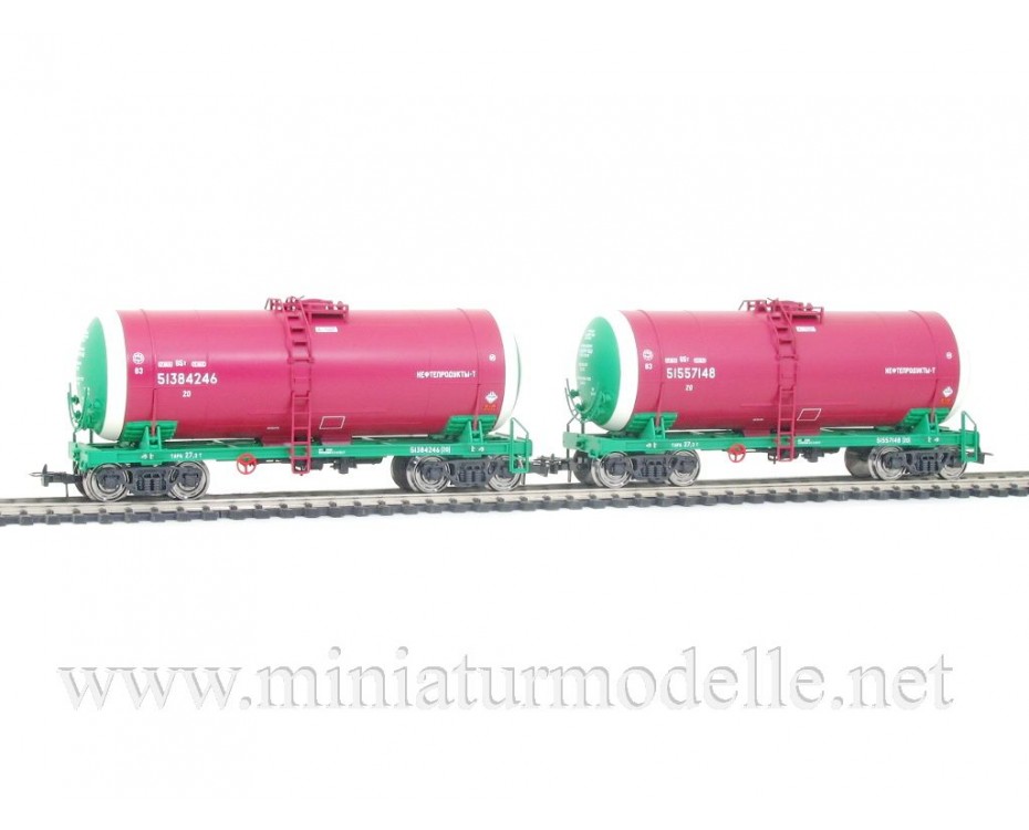 1:87 H0 0014 Kesselwagenset zum Transport von Erdolprodukte der RZD, 5. Epoche, 0014, Eurotrain by https://miniaturmodelle.net