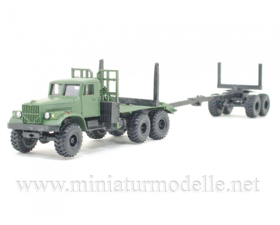 H0 1:87 KrAZ 255 L mit Langrohranhanger (Ballonreifen), militär,   Miniaturmodelle by https://miniaturmodelle.net