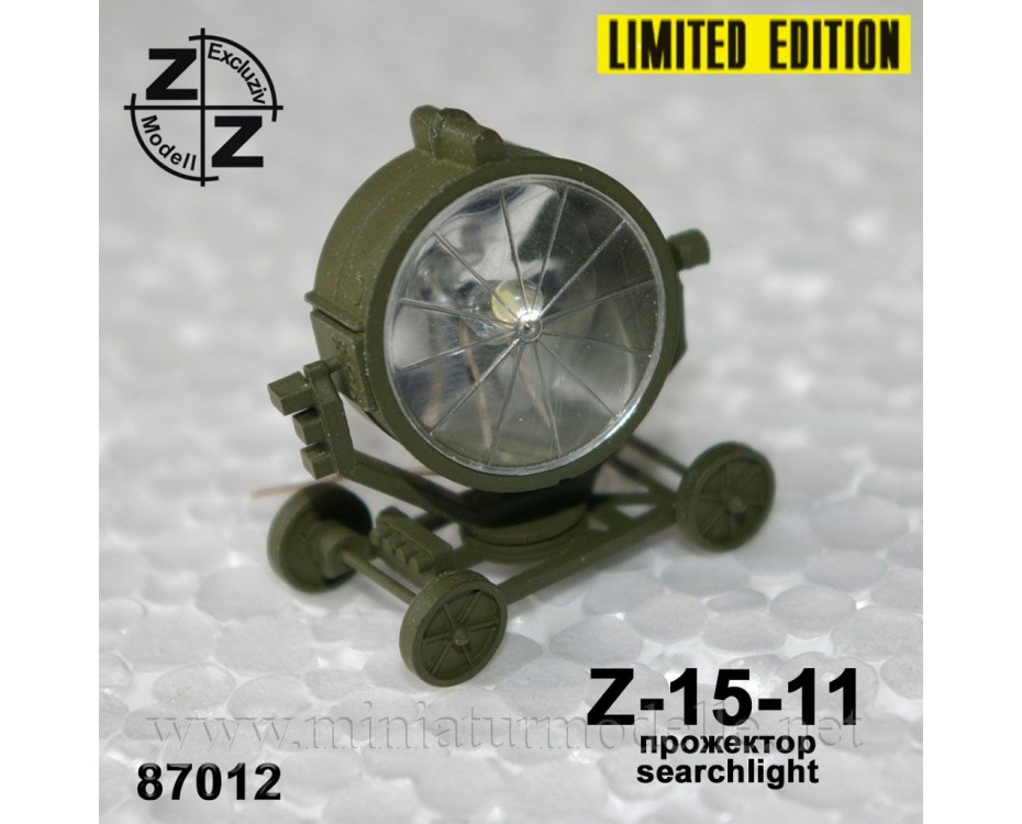 H0 1:87 Prožektors Z-15-11, armijas, sīksēriju līmmodelis, 87012, Z&Z Exclusive Modell by https://miniaturmodelle.net