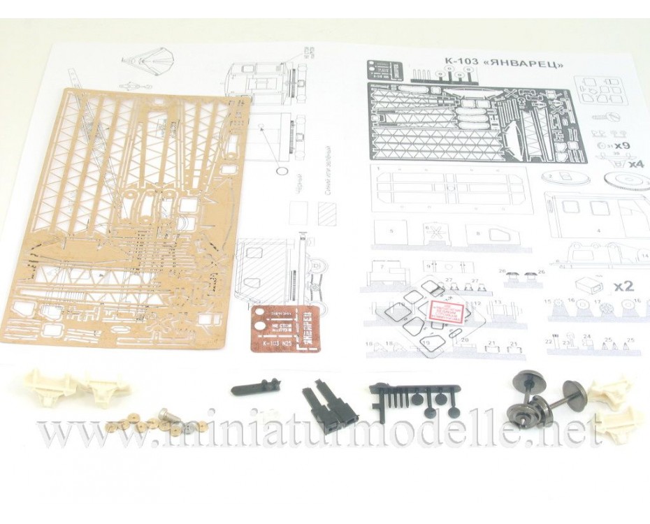 1:87 H0 Eisenbahnkran K-103 Janvarec, Kleinserie, T87004, Z&Z Exclusive Modell by https://miniaturmodelle.net