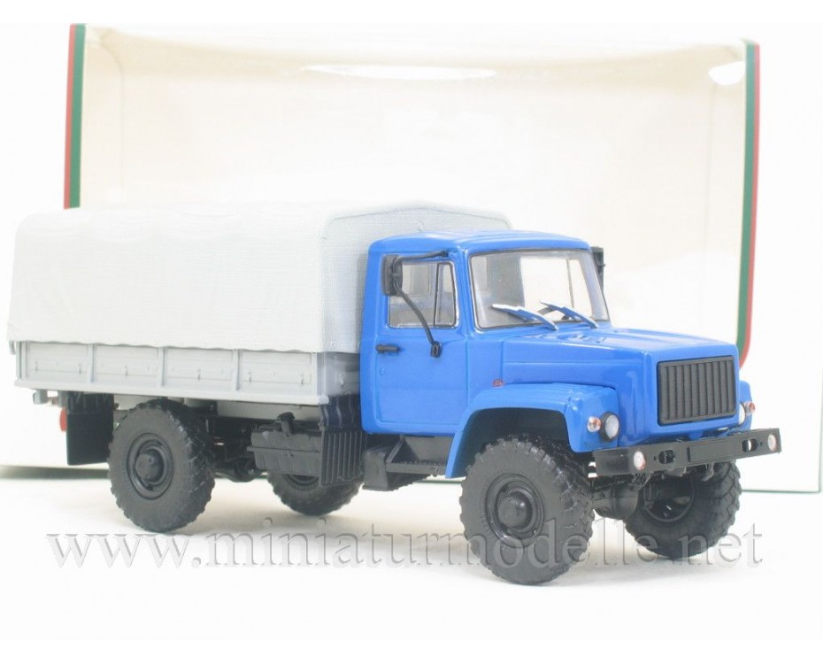 1:43 GAZ 3308 load platform with canvas top, 100329, Auto History - Aist by https://miniaturmodelle.net