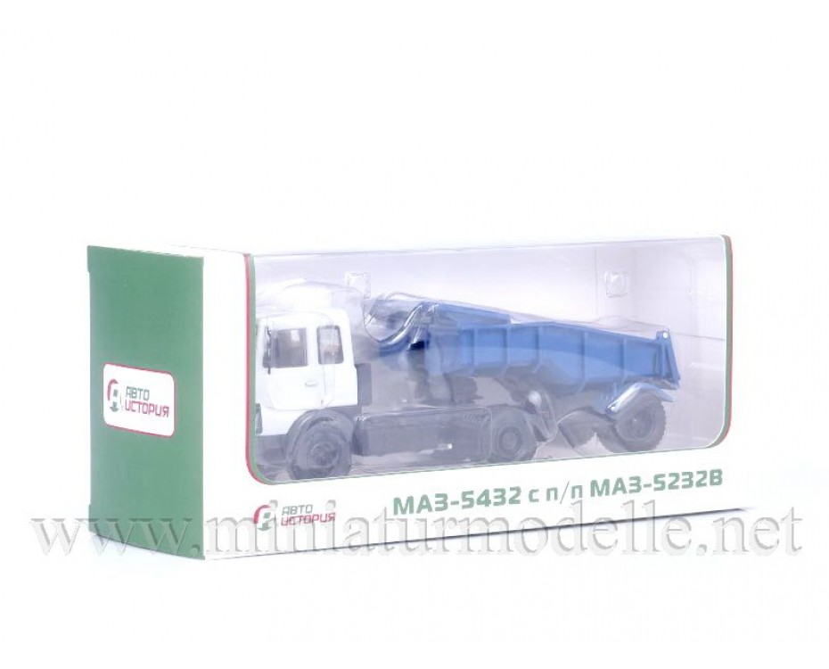 1:43 МАЗ 5432 седельный тягач с прицепом  самосвал МАЗ 5232 В, 101128, Auto History - Aist by https://miniaturmodelle.net