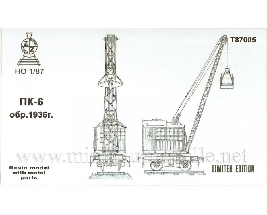 1:87 H0 Railway crane PK 6 1936, small batches model, T87005, Z&Z Exclusive Modell by https://miniaturmodelle.net