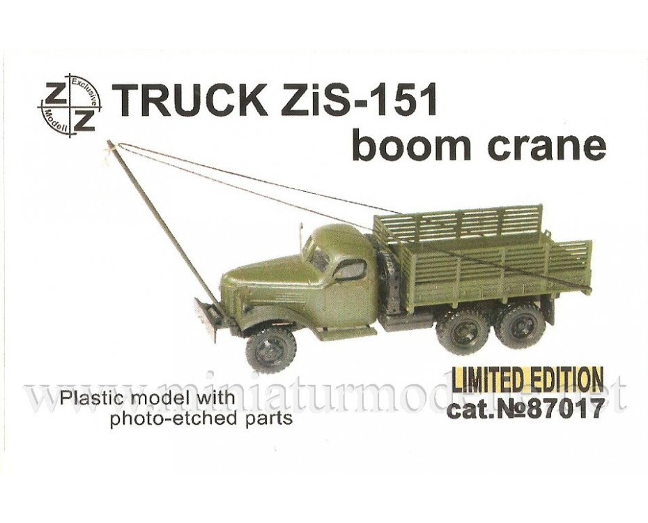 H0 1:87 ZIS 151 kravas kaste ar krānu, lim. sērija, 87017, Z&Z Exclusive Modell by https://miniaturmodelle.net