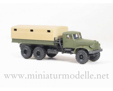 H0 1:87 KRAZ 255 B offroad truck with canvas top, military